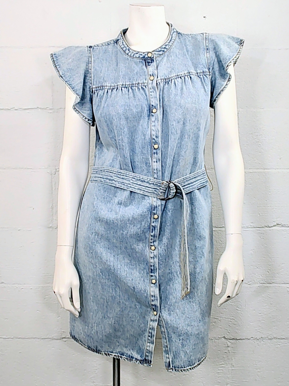 Rails Light Blue Denim Mini Dress with Belt